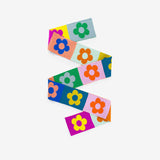 FLOWER BLOCK SKINNY SCARF 70s INSPIRED VERLOOP