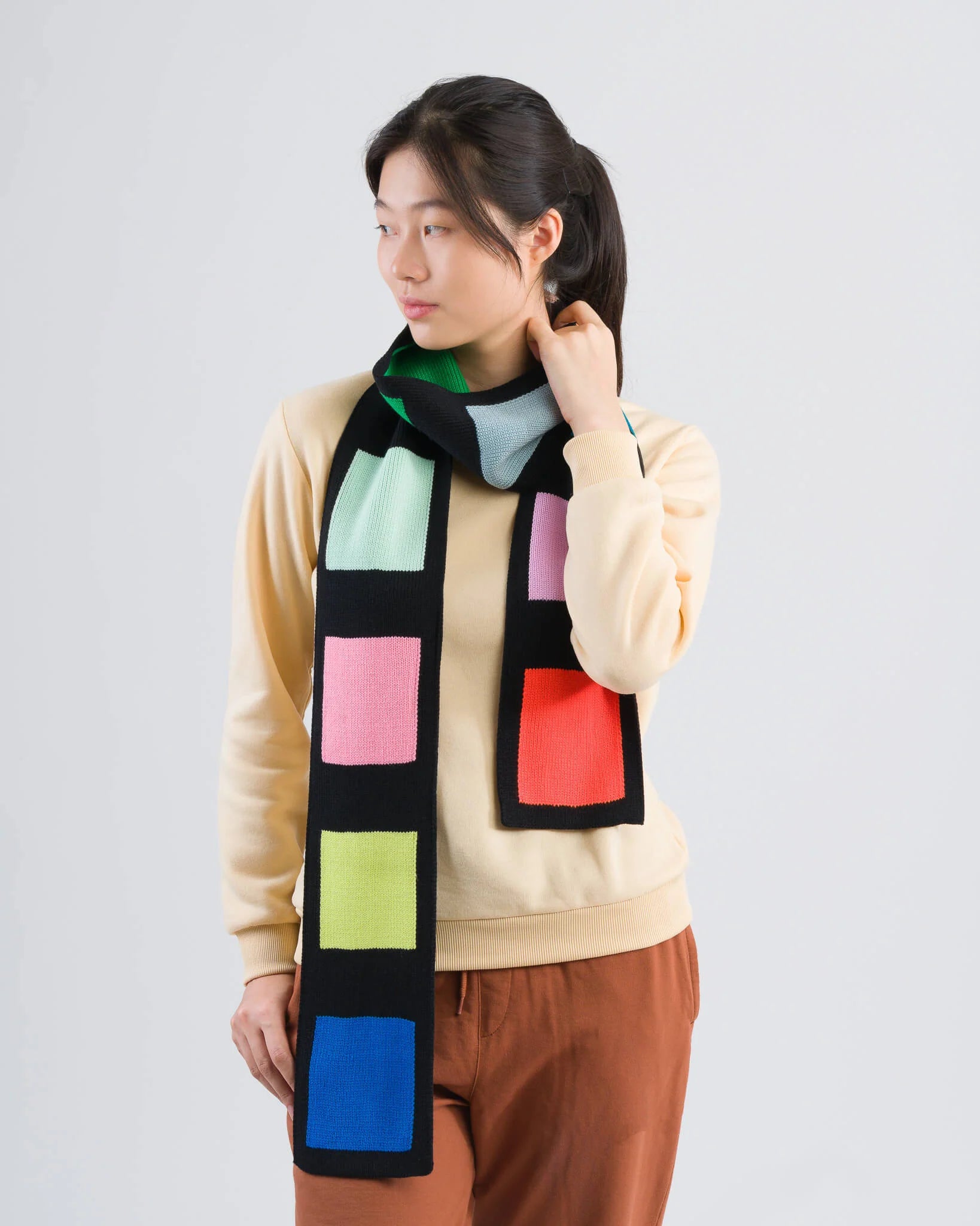 SWATCH STRIPE SKINNY SCARF