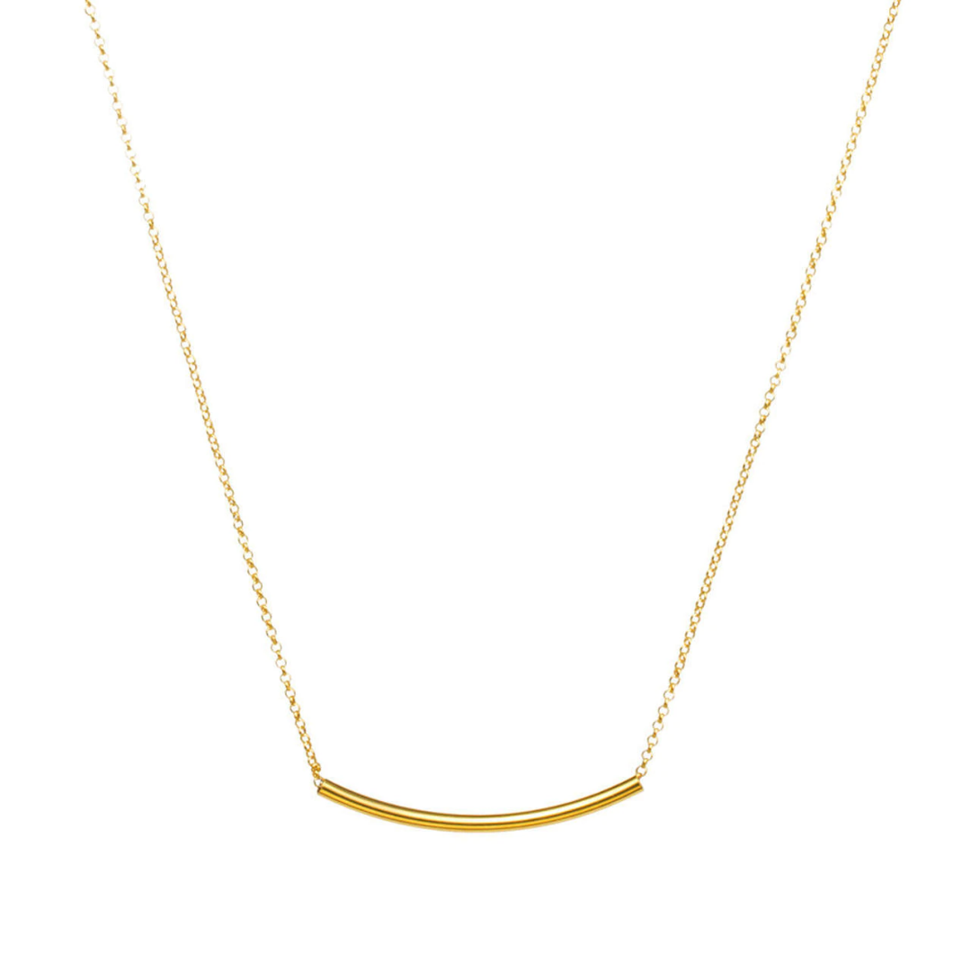 BALANCE TUBE BAR NECKLACE GOLD