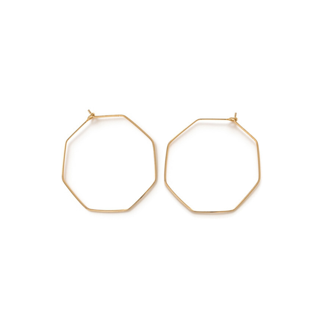 Octagon Hoops in Gold