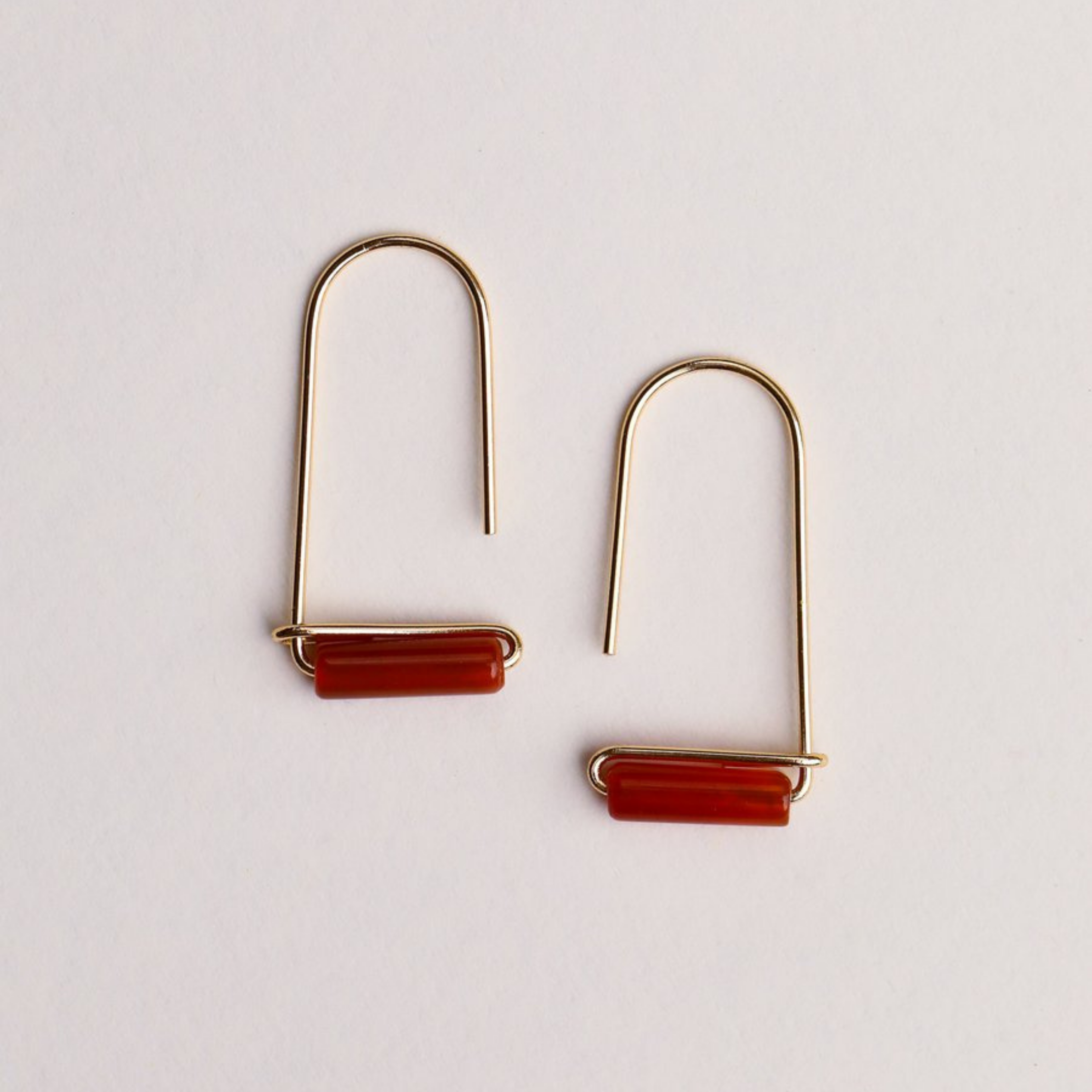 Carnelian Agate Gemstone Drop Earrings