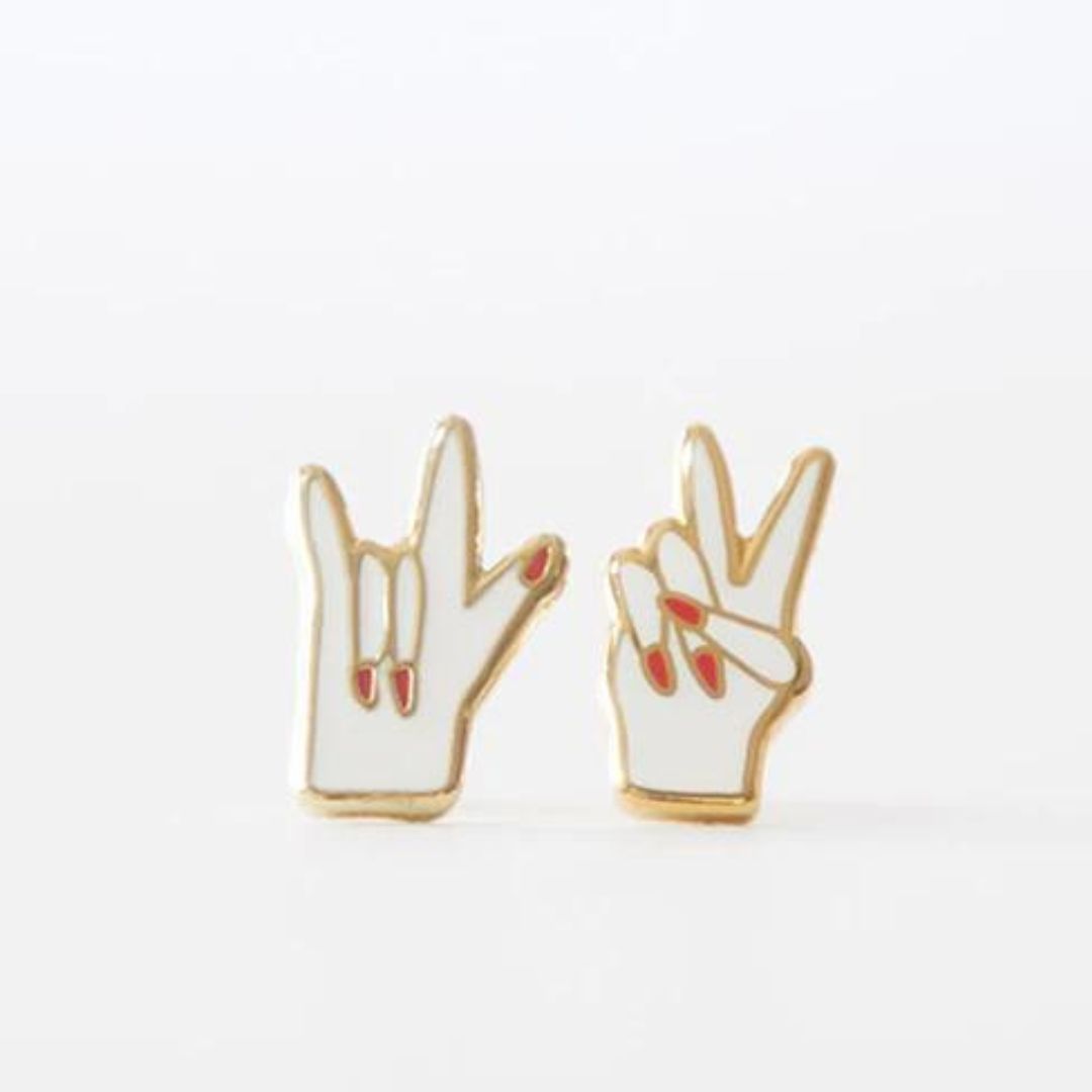 Peace & Love Stud Earrings
