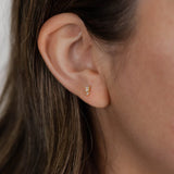 WHITE CZ OFFSET TRIO EARRINGS