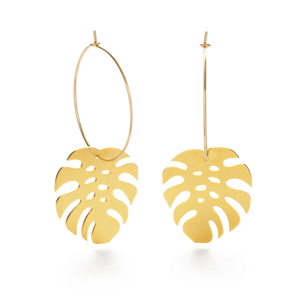 MONSTERA LEAF DROP EARRINGS