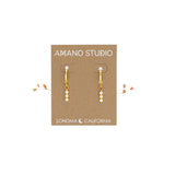THREE CRYSTAL BAR HUGGIE HOOP EARRINGS