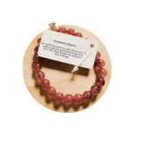 MALA BEADED BRACELET - STRAWBERRY QUARTZ