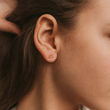 WHITE CZ OFFSET TRIO EARRINGS