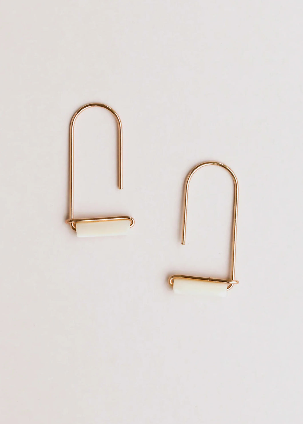 MOTHER OF PEARL GEMSTONE DROP EARRINGS