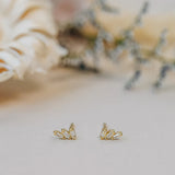 WHITE CZ OFFSET TRIO EARRINGS