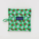 WAVY GINGHAM GREEN BAG | BAGGU