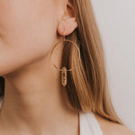 Citrine Hoops on model