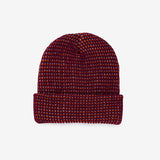 SIMPLE GRID BEANIE IN RED WINE