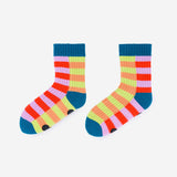 UNISEX SUPER STRIPE HOUSE SOCKS IN POPPY LILAC