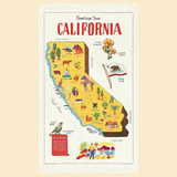 CALIFORNIA MAP TEA TOWEL