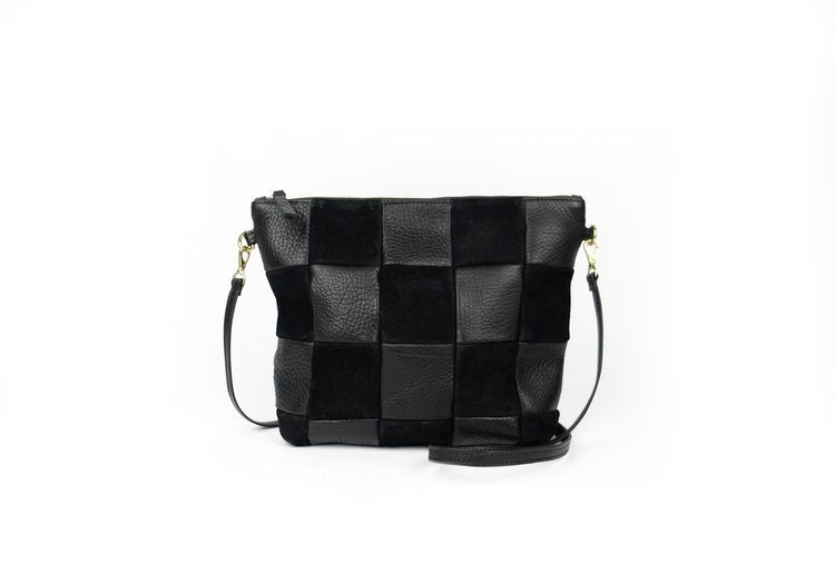 BLACK CHECKERED MINI HOBO