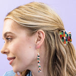 INK AND ALLOY MULTI-COLOR CHECKED CLAW HAIR CLIP