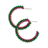 INK AND ALLOY CRYSTAL THREADED HOOPS