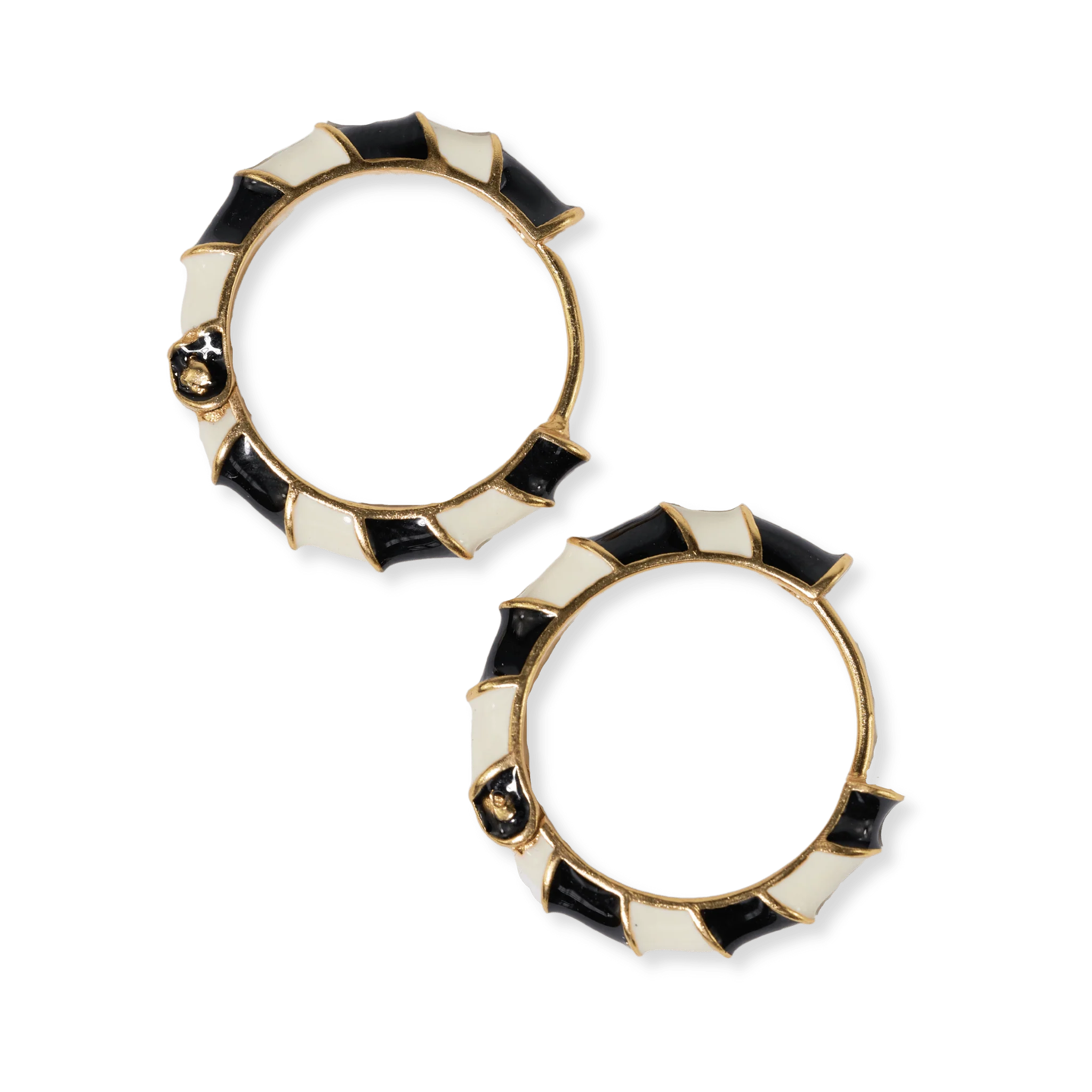 INK AND ALLOY TWISTED COLORBLOCK ENAMEL HOOPS
