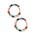 INK AND ALLOY TWISTED COLORBLOCK ENAMEL HOOPS