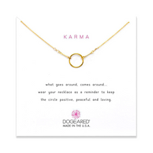 Load image into Gallery viewer, KARMA NECKLACE GOLD FILL ON CARD
