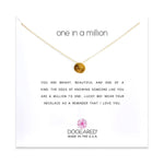 one in a million necklace in gold on card