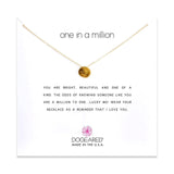 one in a million necklace in gold on card