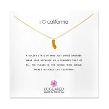 Load image into Gallery viewer, i love california necklace in gold on card
