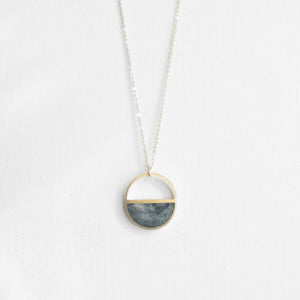 Grey Half Moon Necklace