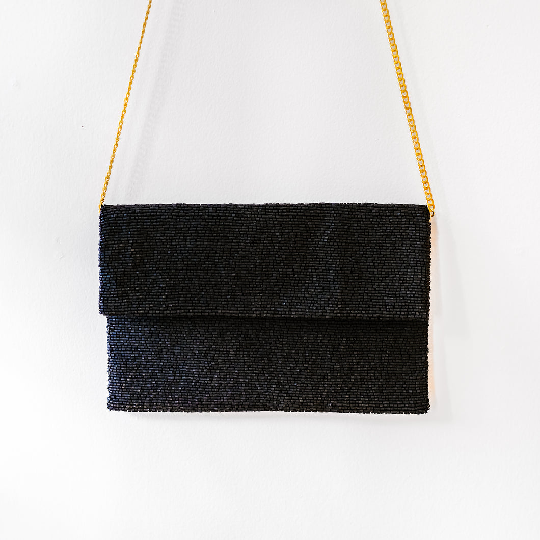 COLOR BLOCK BEADED CLUTCH