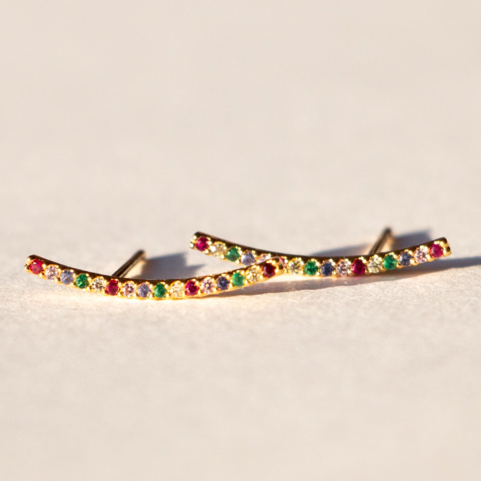 RAINBOW ARC CLIMBER EARRINGS FRONT VIEW