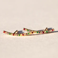 Load image into Gallery viewer, RAINBOW ARC CLIMBER EARRINGS FRONT VIEW
