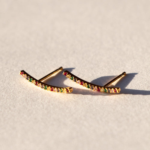 RAINBOW ARC CLIMBER EARRINGS