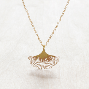 Ginkgo Necklace Close Up