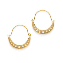 Load image into Gallery viewer, Moon Phases Crescent Hoop Earrings
