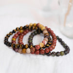 Assorted Set of Stretch Bracelets in Natural Colors
