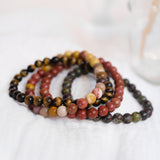 Assorted Set of Stretch Bracelets in Natural Colors