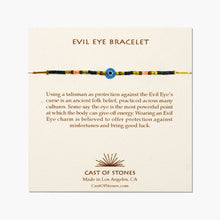Load image into Gallery viewer, Turquoise, Coral &amp; Night Iris Evil Eye Bracelet
