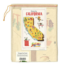 Load image into Gallery viewer, California Map Tea Towel in Pouch
