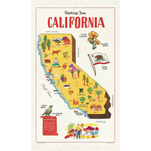 California Map Tea Towel