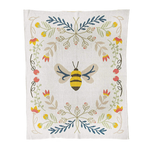 Bee Cotton Knit Baby Blanket