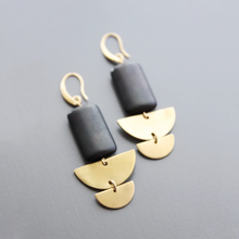 Load image into Gallery viewer, DOUBLE CRESCENT MAGNESITE EARRINGS
