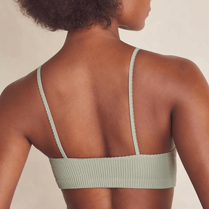 Feels Right Bralette in Washed Army on Model - Back View