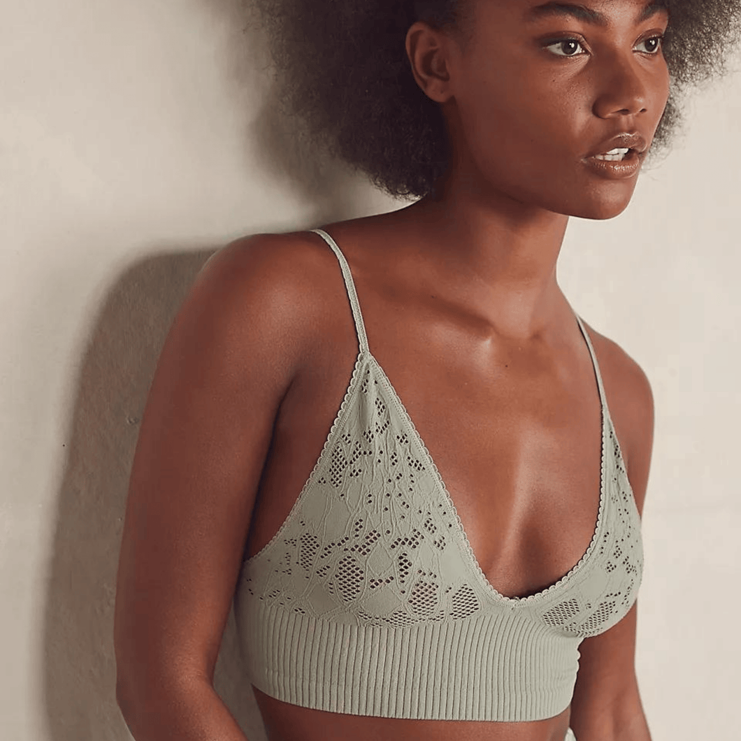 Feels Right Bralette in Washed Army on Model