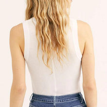 Load image into Gallery viewer, U-Neck Tank in White on Model - Back VIew
