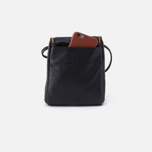 Fern Crossbody Bag in Black Pebbled Leather - Back View
