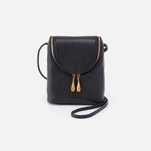 Fern Crossbody Bag in Black Pebbled Leather