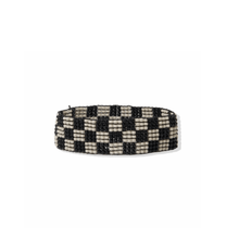 Load image into Gallery viewer, Black &amp; Ivory Check Small Stretch Bracelet
