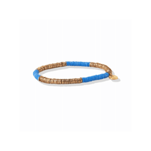 Load image into Gallery viewer, Blue &amp; Gold Sequin Stretch Bracelet

