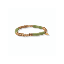 Load image into Gallery viewer, Mint &amp; Gold Sequin Stretch Bracelet
