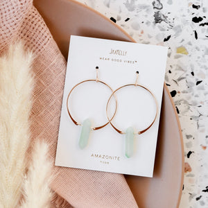 Amazonite Hoops on Backing